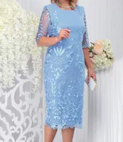 Plus Size Dresses Midi Dress Beautiful Skintouch Women Crochet Flower Leaves Lace Stitching Oversized Gown Female Clothing4945825