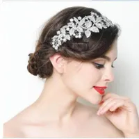 New Wedding Bridal Crystal Rhinestone Silver Crown FrontLet Headbands Tiara Headpiece Hair Accessories Prom Jewelry Retail8453192
