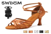 SWDZM Women Latin Dance Shoes Soede Soede Ballroom Tango Indood Dancing Heels Heels Barty High High Cheel بالكامل 2207204488679