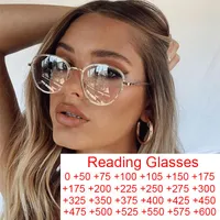 Солнцезащитные очки прозрачные овальные круглые очки для чтения женщины TR90 Металлические маленькие рамки против синих лучей очки для мужчин Рецепт 1.25