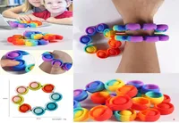 Fidgets Bracelet Reliver Stress Fidget Toys Rainbow Bubble Antistress Toy Adult Children Sensory To Relieve Autism DHL8150746