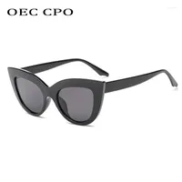 Sunglasses OEC CPO Vintage Cat Eye Women Brand Designer Fashion Eyeglasses Female Retro Black Punk Glasses Gafas Shade UV400