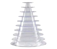 Jewelry Pouches Bags 10 Tier Cupcake Holder Stand Round Macaron Tower Clear Cake Display Rack For Wedding Birthday Party Decor3242772
