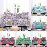 Chair Covers Mandala Printed Elastic Sofa Cover For Living Room Bohemian Furniture Protector Couch L-shape Slipcover 1/2/3/4-seat