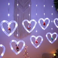 Strings Led Heart Curtain Fairy Light Lights Christmas Love Lamp For Valentine Party Home Wedding Year Decora