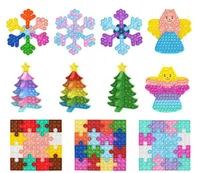 Christmas Tree Snowflake Fingertip Bubble Toys DIY Puzzle Fidget Decompression Toys New Year039s Valentine039s Day Decoratio1120475