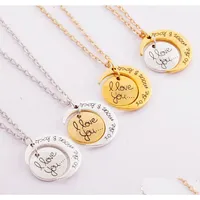 Pendant Necklaces 7Styles I Love You To The Moon And Back Necklace Lobster Clasp Pendant Necklaces Fashion Jewelry Drop Delivery Pend Dh79W