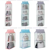 Storage Boxes Multi-layer Handbag Purse Bag Multi-functional Dormitory Household Wardrobe Dustproof Pouch Hanging Organizer