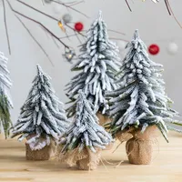 Рождественские украшения корейский снежный снежный стекает льняная кедр мини -дерево