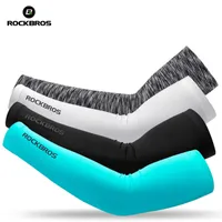 Elbow Knee Pads ROCKBROS 2Pcs Cycling Arm Sleeve Cover Ice Fabric Breathable UV Protection Running for Outdoor Camping Fishing Riding 221129