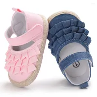 First Walkers SUNSIOM Born Infant Baby Girl Summer Kids Shoes Soft Sole Crib Prewalker Toddler Anti-Slip Solid Ruffled