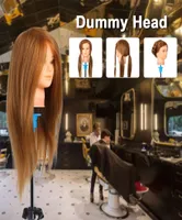 Wigs sintetico Parrucchiere di allenamento per il parrucchiere Pratico della testa manichino per capelli reali cosmetologia bambola Manikin Testa Pratica Dummia Bionda9405263