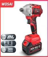 WOSAI 20V Electric Screwdriver battery 300NM Brushless Cordless Screwdriver Impact Drill Impact Driver Rechargeable Driver T200801