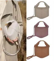 French Niche 2021 New Polene Leather Women039s Bag Hand Carrying Lunch Box Single Shoulder Messenger Bag Bento Bag9816759