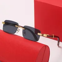 brand Mens Designer Sunglasses for Women Square Frameless Sunglass Trendy Gold Carti Men Women Sun glasses Sunshade Eyeglass Optical Rectangle Frame E z4UF#