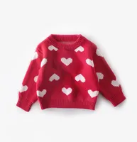 Baby kids sweater girls love heart pattern knitted pullover valentine039s day toddler clothes J27791917946
