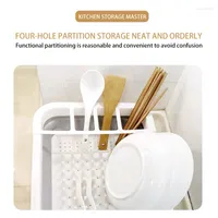 Kitchen Storage Silicone Drain Bowl And Chopstick Rack Foldable Dish Tableware Box Plate
