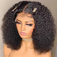 Headwear Accessories Cheap Brazilian Short Bob HD Lace Front Afro Kinky Curly Human Hair Wigs For Black Women