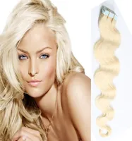 Venda Remy Human Hair Extensions 20pcs Pu Skin Wet Fita de onda corporal em extensões de cabelo Multi Color 1624 polegadas7842993