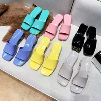 2022 brand woman slipper top quality designer lady sandals summer fashion jelly slide high heel slippers luxury casual shoes womens leather