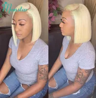 13x4 613 Blonde Color Lace Front Human Hair Wig Short Bob Lace Front Wig Indian Straight Remy 1B 613 Ombre 4x4 Lace Frontal Wig S04540929