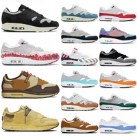 OG 1 87 Running shoes max 1s 87s designer sneakers parra baroque brown monarch saturn gold anniversary orange red airmaxs Mens trainer sports