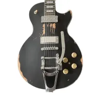 Lvybest Do Old Style Black LP Custom Electric Guitar With Silver Accessories Silver Rocker Is Very Good-looking Guitarra