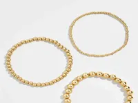 18k Gold Filled Beads Stacking Bracelets Paper Clip Chain Bracelet Beaded Stretch Bracelet4664566