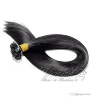 VM brasiliansk svart rak dubbel ritad platt spets Förbunden hårförlängning 100g keratin 14 till 26 tum 100 jungfruliga hår6291069