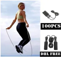DHL 100pcs Rodamiento de la cuerda Skip Cable Fitness Perder Peso Equipo de ejercicio Gimnasio Boxeo Ajustable Sking Sports Jump ROP2458031