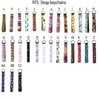 Neoprene Wristlet Fobs Keychain Badminton Bag Key Chain Holder Colourful Printed Wrist Key Belt Sunflower Strap Leopard Lanyard Ke5600942
