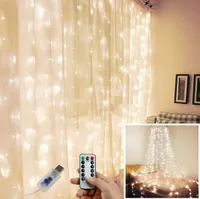Curtain LED String Lights Garland LEDs Gadget USB Powered Remote Fairy for Christmas Wedding Light Outdoor Home Window Decoration2280547