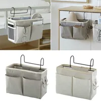 Storage Bags Basket Hanging Organizer Bed Remote Book Holder Dormitory Bag With Hook Pocket