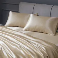 Bedding sets Imitation Silk Sets Luxury Duvet Cover Quality Quilt Solid Color Bed Queen King Size 221129