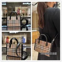 Designer Burbrerys Women Handbags French counter YBabao Litote Classic Plaid Collage Handbag One Shoulder Oblique Straddle Bag