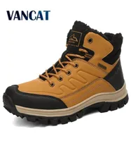 Brand Winter Men Snow Warm Plush Waterproof Leather Ankle Outdoor Nonslip Men039s Hiking Boots Sneakers 2012042549949