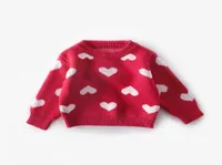 Baby kids sweater girls love heart pattern knitted pullover valentine039s day toddler clothes J27798462057