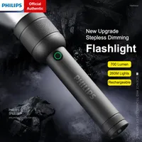 Flashlights Torches Philips SFL2186P Stepless Dimming 4 Lighting Mode Bright Camping Lamp Waterproof Bicycle Light For Outdoor