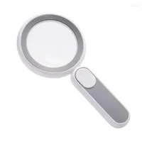 Telescope Agnicy Hand-held Magnifying Glass 21 LED Heating Cooling Lights Touch Switch Elderly Reading Charging Models 8x86mm Magnifier