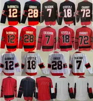 Men Ice Hockey 7 Brady Tkachuk Jersey 72 Thomas Chabot 18 Tim Stutzle 12 Alex DeBrincat 28 Claude Giroux Black Red White Team Color All''Nhl''shirt