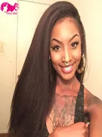 Brasilianisch versauter Straight 130 Dichte vordere Spitze menschliches Haar Perücken Remy Haare Gulesseless Perücken mit Babyhaar für schwarze Frauen1167580