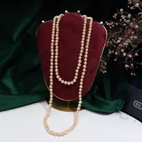 Chains 7-8mm Natural Women Fashion Vintage Pearl Necklace Party Elegant Chain Retro Accessories Streetstyle