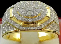 Selling Applicable Men Full Diamond Fashion Gold Ring Domineering Square Luxury Diamond Business Ring Whole9989423