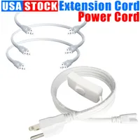 T8 Extension Switch Cord Holder T5 LED Tube Wire wire connector For Shop Lights Power Cable With US Plug 1FT 2FT 3.3FT 4FT 5FT 6 FT 6.6FT 100Pack Crestech168