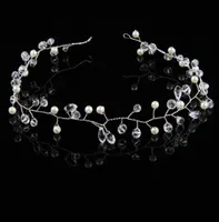 Sparkly Gold Silver Hair Jewelry Crystal Faux Pearl Tiaras Hairbands for Bride Wedding Party Crowns Headbands Shining Rhinestone H8956379