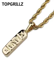 TOPGRILLZ Hip Hop Trendy Jewelry Gold Color Brass Xanax Pill Pendant Necklace Charm Women Men With 24quot 30quot Rope Chain7829825