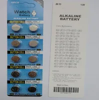 1000Packs Ag13 LR44 A76 Batterij 15V Alkaline -knopcellen 10 stks per blisterkaartpakket 0HG PB AG131023783