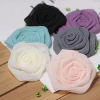 Kwiaty dekoracyjne 4PC/Średnica partii 6 cm Szyfonowe ubranie różane nakrycie głowy butów butów kwiatowy akcesoria A015