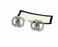 designer Fashion Hoop Antique Silver Earrings Ladies Party Wedding Couple Gift Jewelry Engagement Belt Box y6Gt#