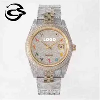 Luxury Diver brand mechanical watch 904L Steel ETA 3255 Movement 126333 Two Tone Ice cube Gypsophila Arab Diamond Watch